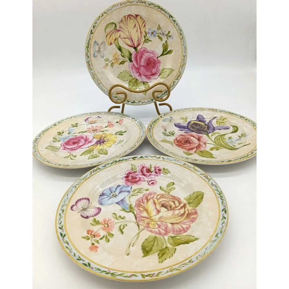 Vintage American Atelier Floral Daze 5024 Set of 4 Stoneware 8